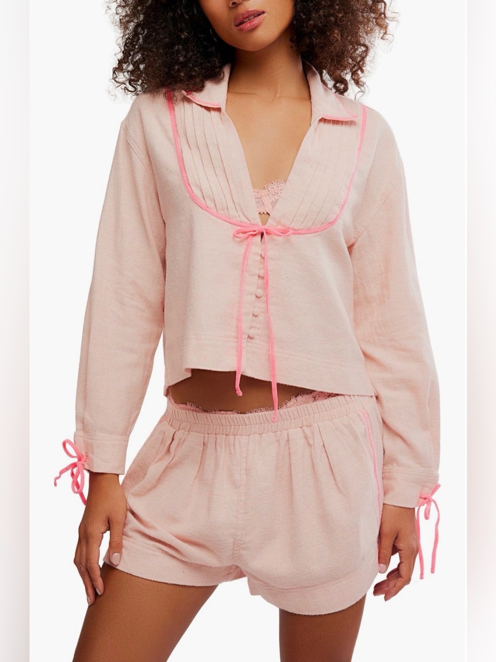 NIB/NWT Free People Close to Home Cotton Flannel Short Pajamas M